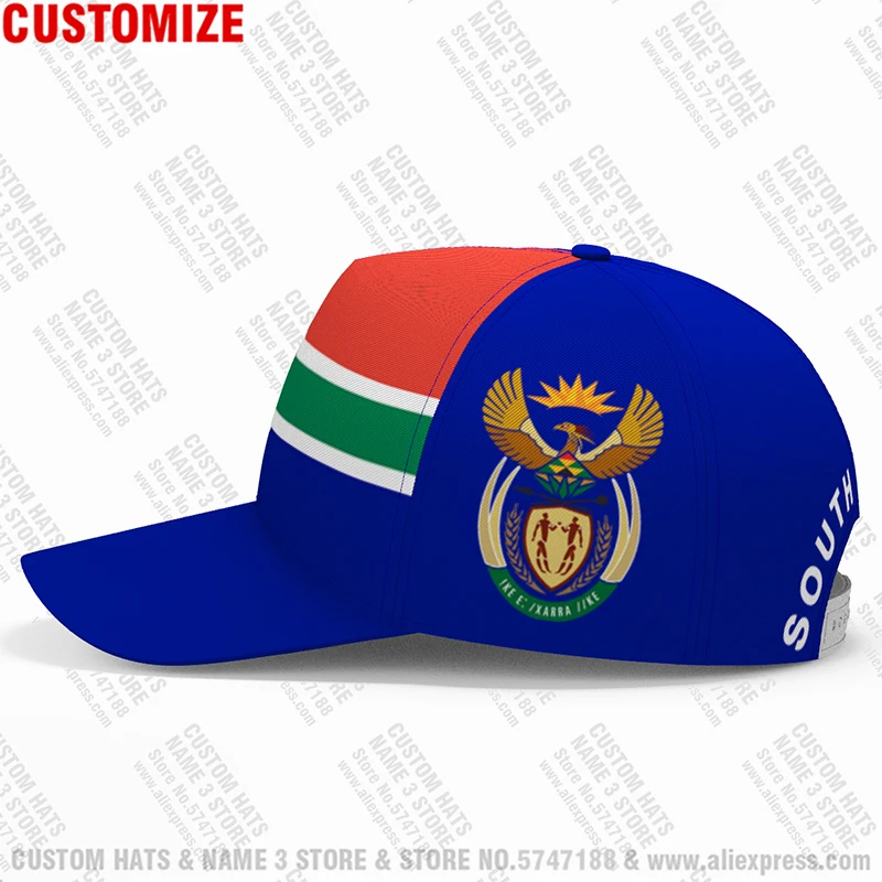 South Africa Youth Free Custom Name Number Zaf Hat Nation Flag Za Afrikaans Dutch Country College Print Photo Baseball Cap