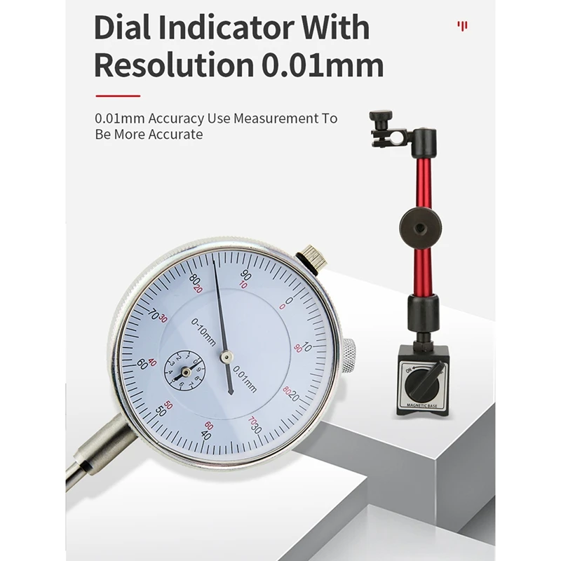 BEAU-10Mm Dial Indicator Magnetic Holder Dial Gauge Stand Base Micrometer Measuring Tool Indicator Measurement Tools