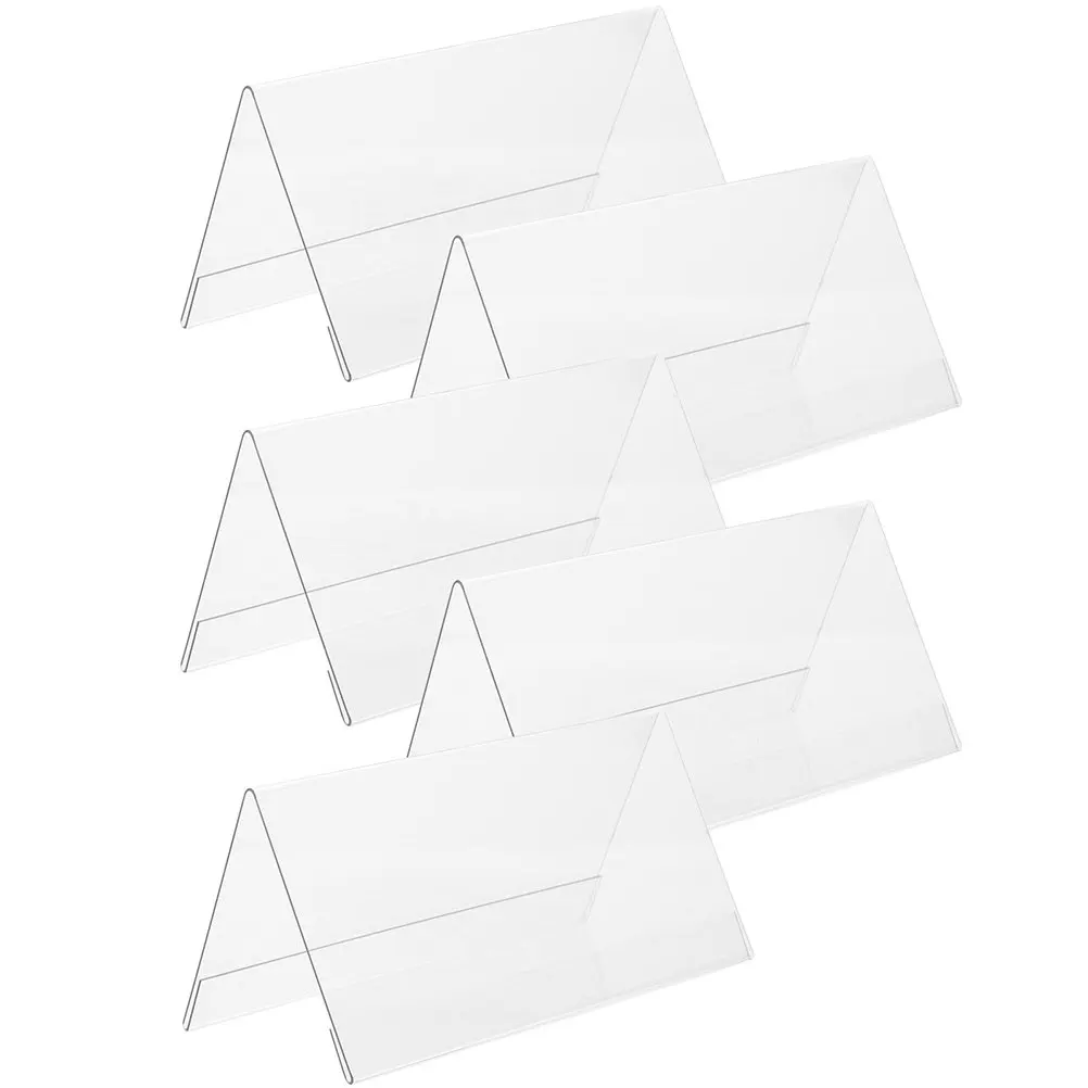 5Pcs Acrylic Table Name Card Holder Reusable For Teacher Desk Name Plate Event Planner Clear Seat Cards Number