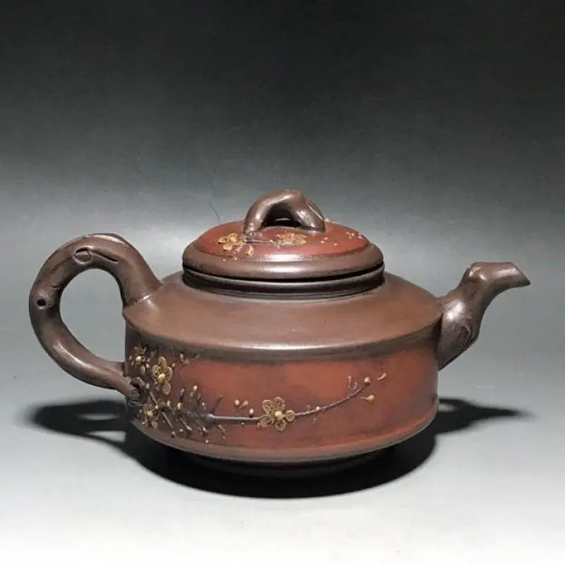 300ml Yixing Zisha Teapot Chinese Tea Ceremony Health Gongfu Teaware Handmade Plum Blossom Purple Clay Pot Kung Fu Teapots