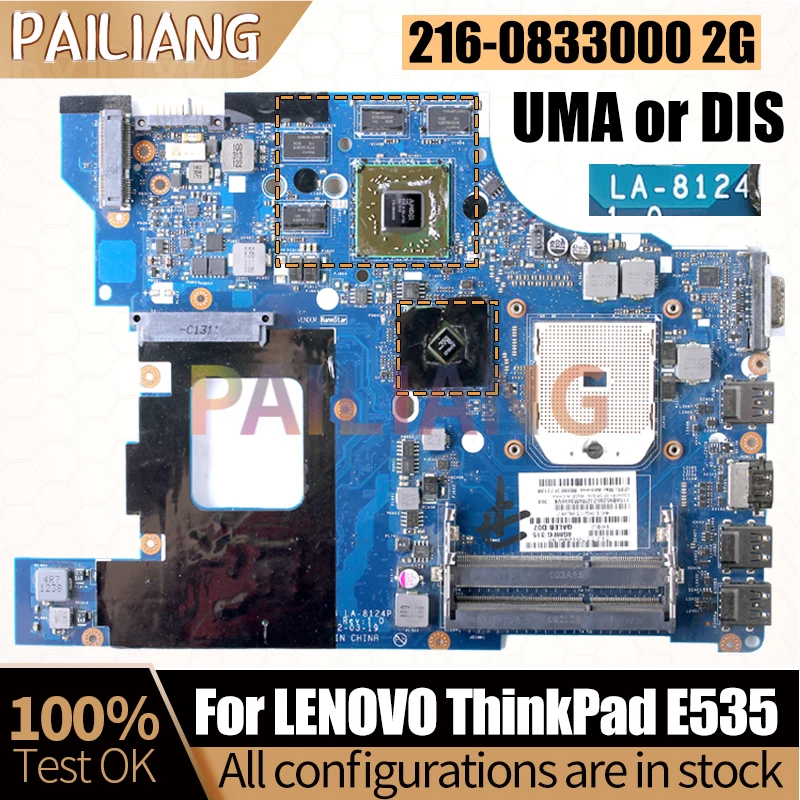 For LENOVO ThinkPad E535 Notebook Mainboard LA-8124P 216-0833000 1G 04W4017 04W4332 04Y1190 Laptop Motherboard Full Tested