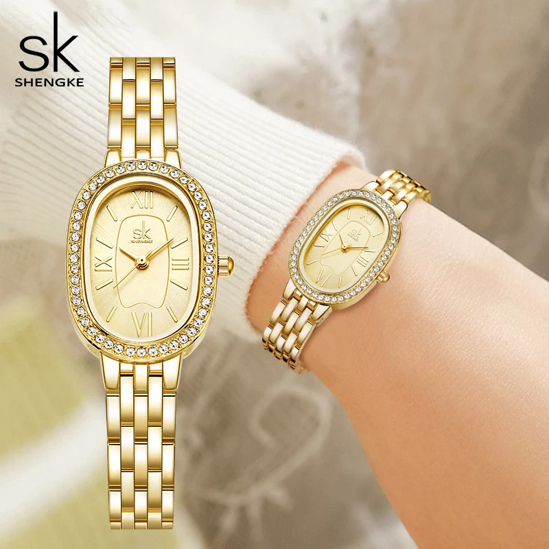 Shengke Elegant Ladies Watches Original Design Women's Quartz Wristwatches Top Luxury Women's Best Gifts Clock  Relogio Feminino