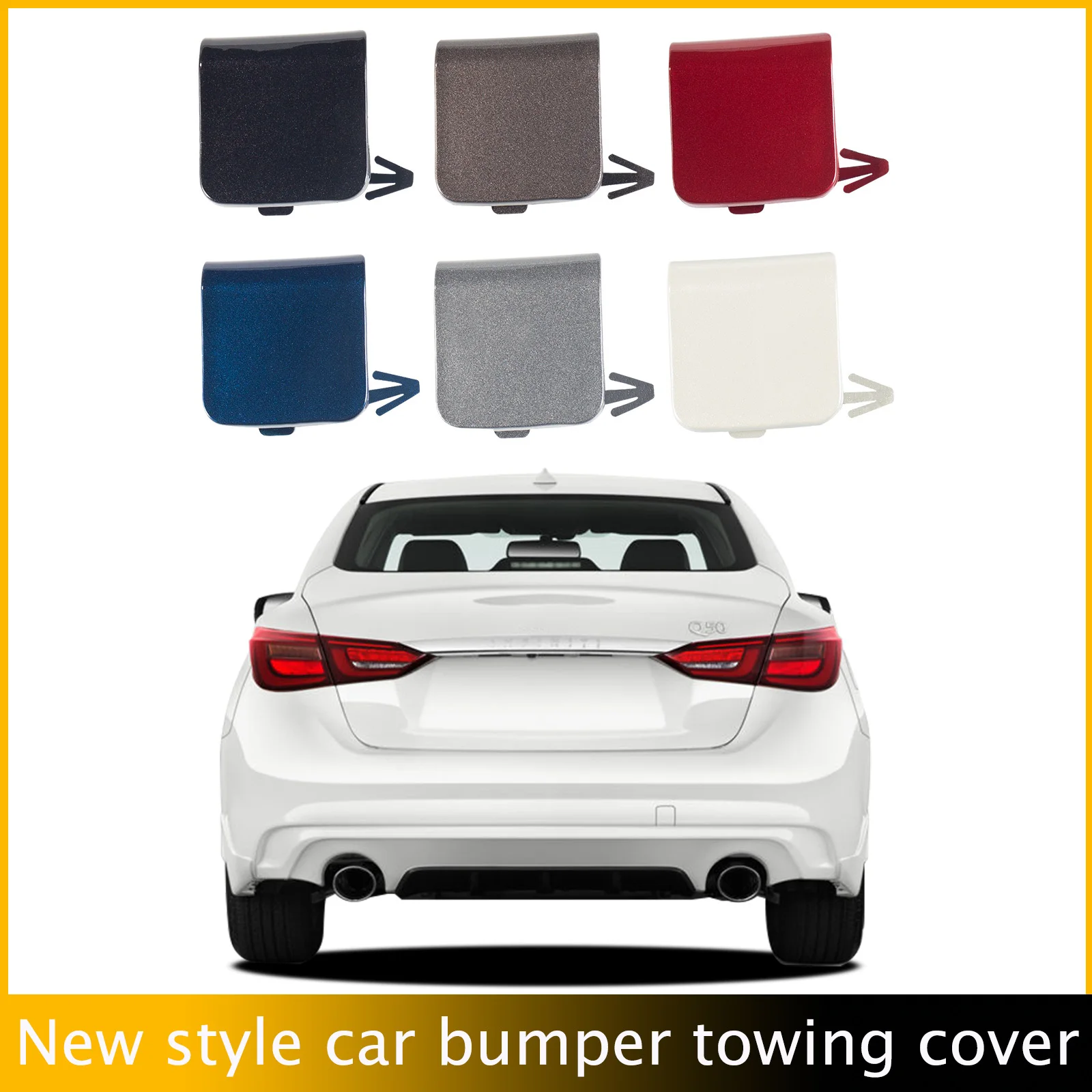 

Rear Bumper Tow Hook Cap Towing Eye Cover For Infiniti Q50 2018 2019 2020 2021 2022 85071-6HH0A Trailer Cover Cap