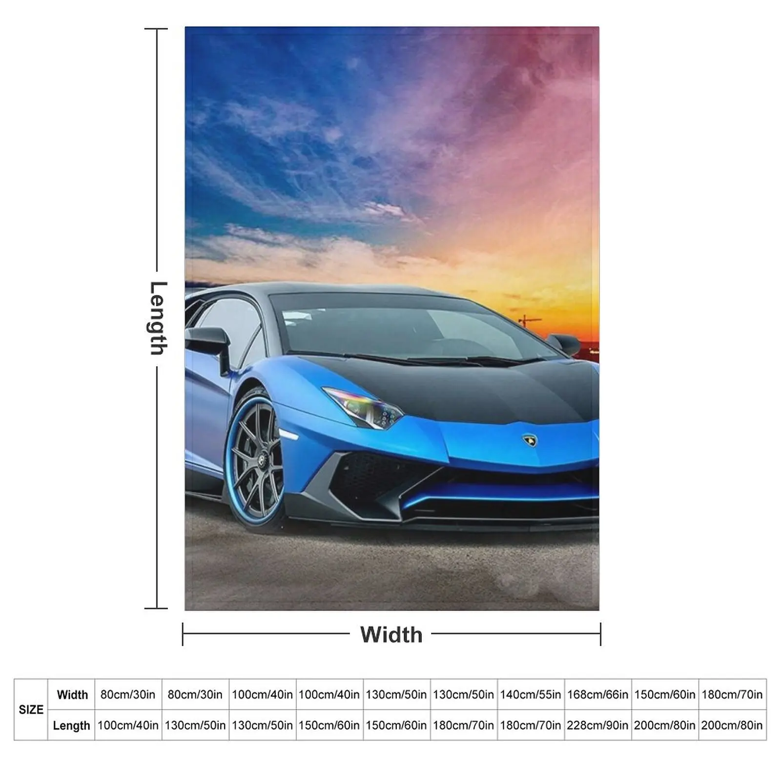 Lambo Aventador Sport Car Throw Blanket Extra Large Throw wednesday Designers Blankets