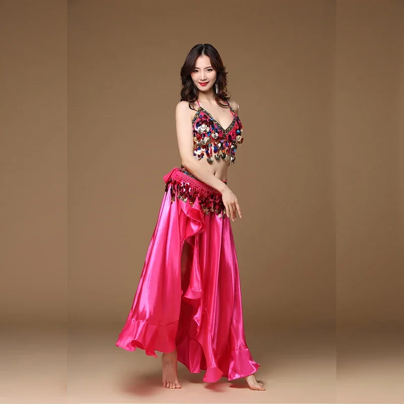 New Adult Lady women Belly Dance Costume Oriental bellydance skirt Stage Performance 3pcs set Bra Belt Skirt Bellydancing Wear