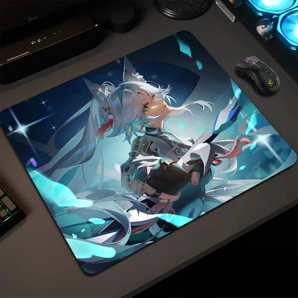 

Feixiao Honkai Star Rail Impact Mousepad Small LockEdge Mouse Pad For Gamers Computer Desk Pad Rectangular Anti-slip Rubber