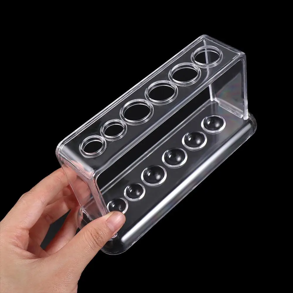 Educational School Supply Plastic 16.7*8*3cm Clear Transparent Test Tube Rack Test Tube Holder Test Tube Stand Burette Shelf