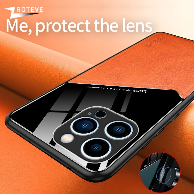 For iPhone 16 15 14 13 12 11 Pro Max Zroteve PU Leather Car Magnetic Hard PC Cover For iPhone16 Plus iPhone13 Mini SE 2022 Case