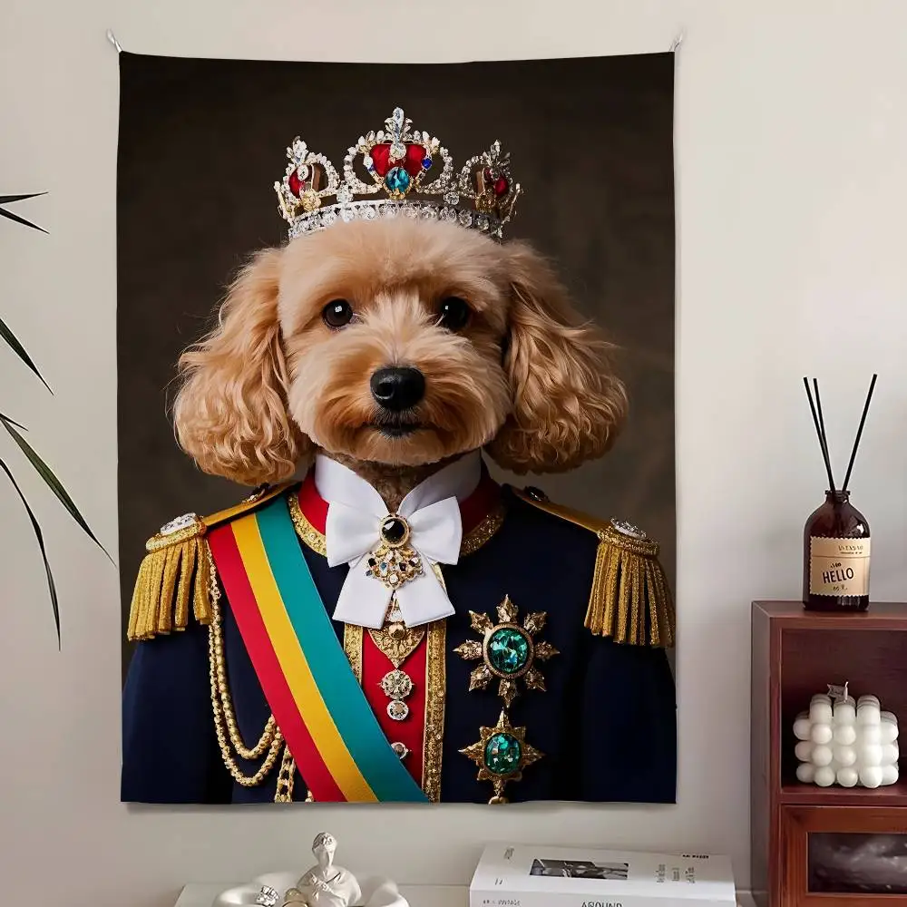 

Poodle Dog Funny Retro Tapestry Bedroom Living Home Decor Bar Outdoor Festival Wall Hanging Decoration Background Art Banner