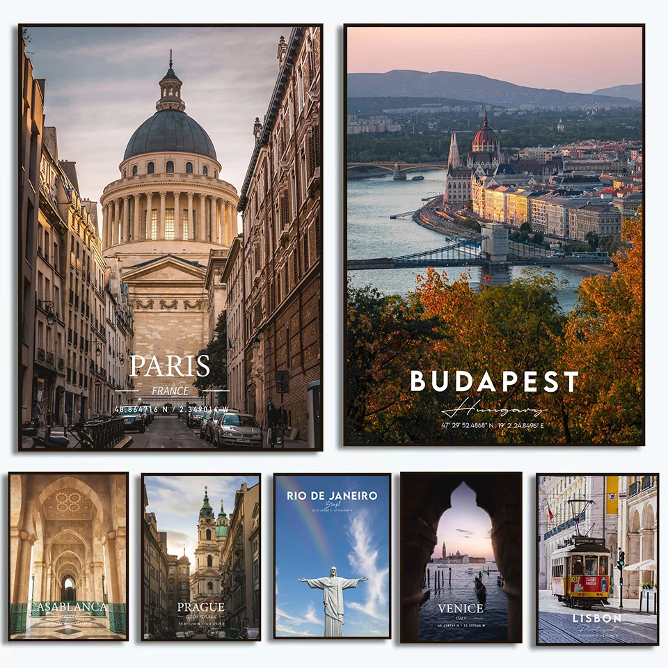 

Современный постер с изображением достопримечательностей городов Бордо, Парижа, Венеции, Праги, алмазная вышивка, настенные картины, декор для дома