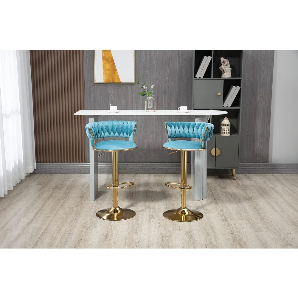 Taburete de bar, taburetes de bar giratorios de terciopelo, juego de 2) sillas de comedor, sillas para sala de estar, muebles, taburetes de bar