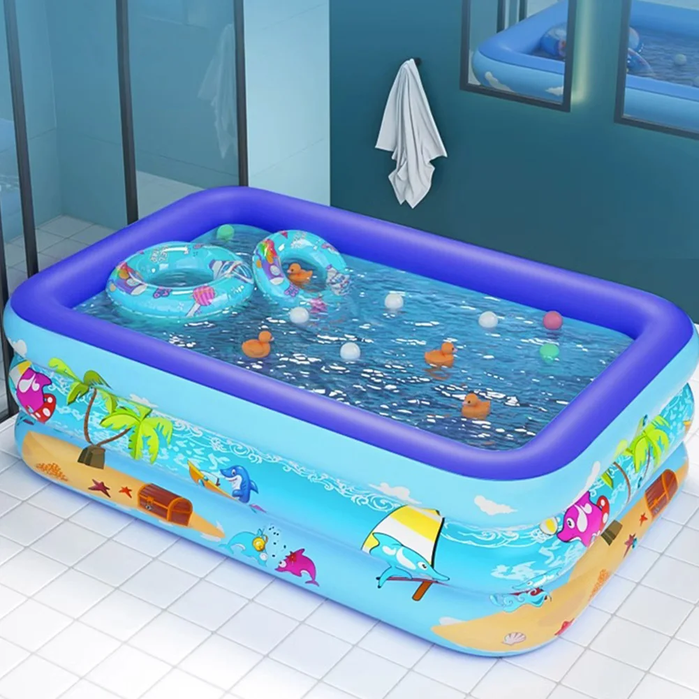Piscine gonflable à motif de dessin animé, piscine encadrée, piscine de jeu d'eau pour l'été, l'extérieur et l'intérieur
