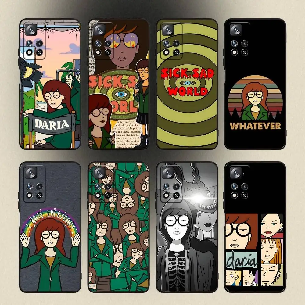 D-Daria Cool Girl Funda de teléfono a la moda para Samsung Galaxy A 91,80,73,72,53,52,51,22,5G,Plus,J,Note Funda negra suave