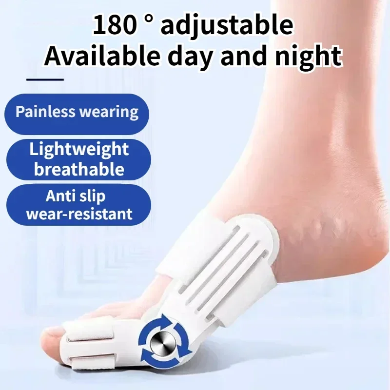 A Pair Corrector Adjustable Hallux Valgus Big Toe Corrector Rotatable Toe Corrector Straightener Adjustable Toe Correction