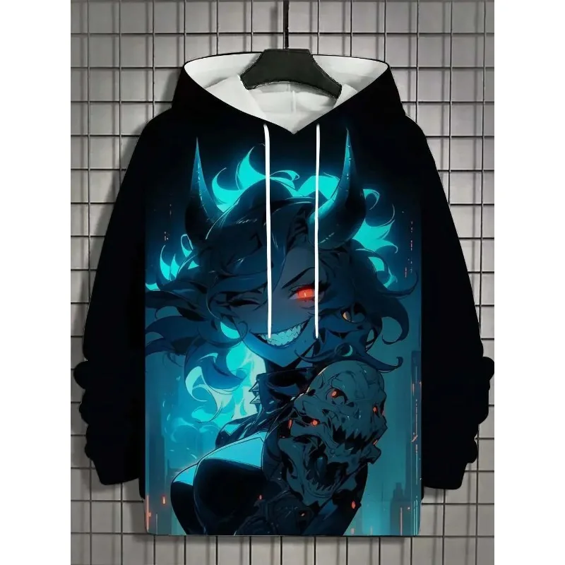 

2025 Fashion Anime Character Pattern 3D Printed Hoodie Men's and Women's Long Sleeve Oversized Sweatshirt Coat Anime Clothing