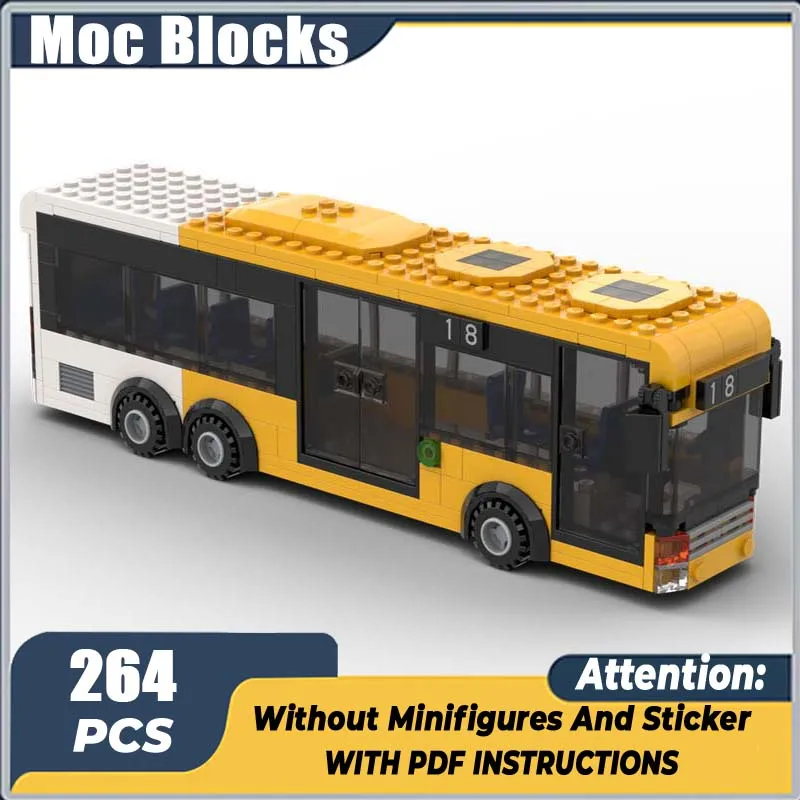 

264PCS Moc Transit Bus City Transportation Model Building Blocks Creative Children Toys Gift Birthday Gift
