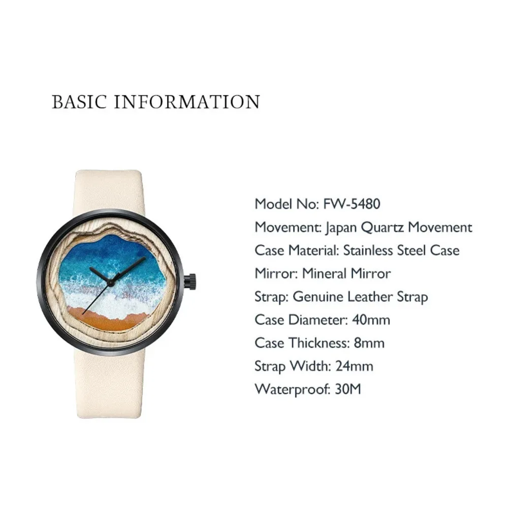 Mark Fairwhale 5480 Simple Women's Quartz Watch 40mm Starry Ocean Color Waterproof Belt Fashion Watch for Women