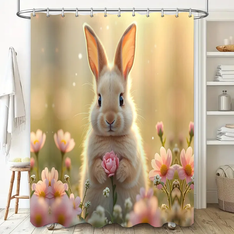 Floral Shower Curtain Botanical Pattern Nature Landscape Bathroom Decor Vintage Farmhouse Rustic Wall Art Home Textile