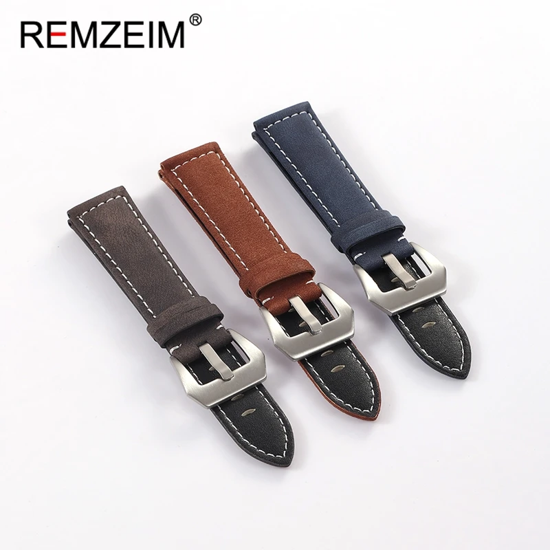 الرجال النساء ريترو حزام ساعة اليد 18 مللي متر 20 مللي متر 22 مللي متر 24 مللي متر ساعة اليد الفرقة أسود أصفر بني أخضر ماتي الجلود استبدال سوار #5