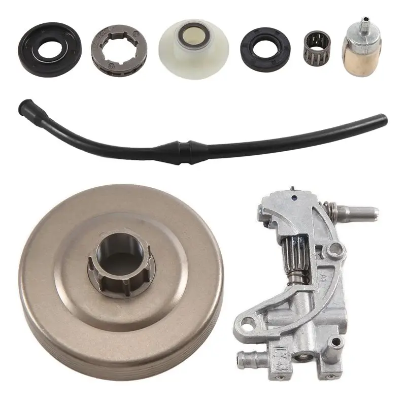 

AWAH Clutch Sprocket Rim Drum Oil Pump Worm Gear For Chinese 4500 5200 5800 45Cc 5 Oil Seal Fuel Filter Line Chainsaw Part