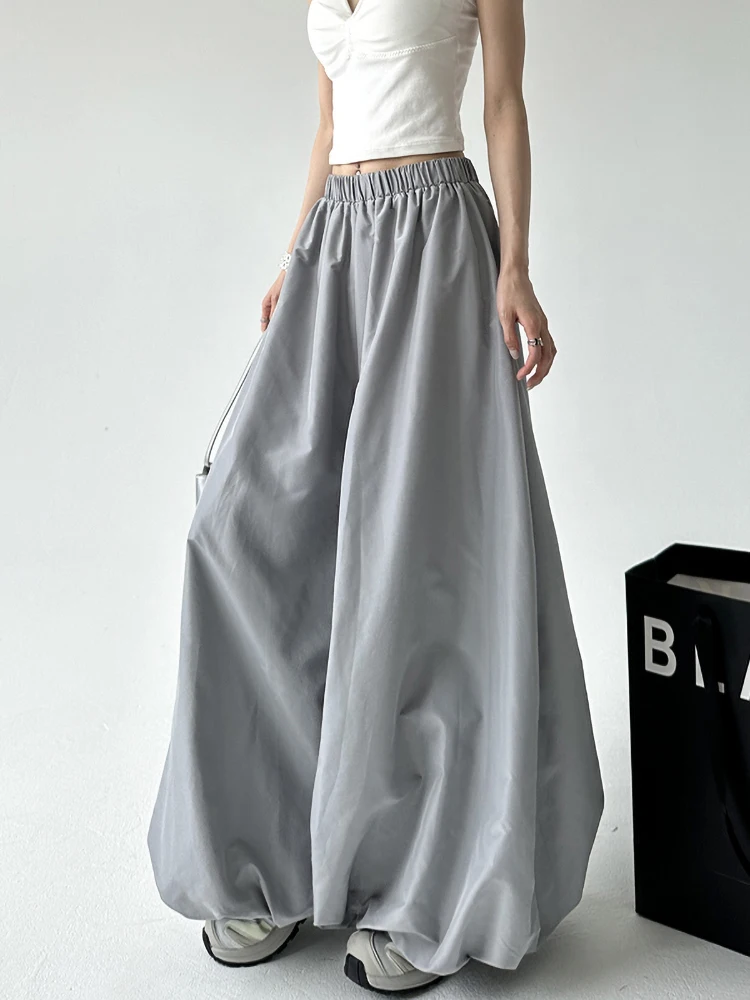 ay Skort Dames Zomer Hoge Taille Los Slanke A-lijn Casual Luie Lantaarn Wijde Pijpen Lange Broek Nylon Stof Relax Sle