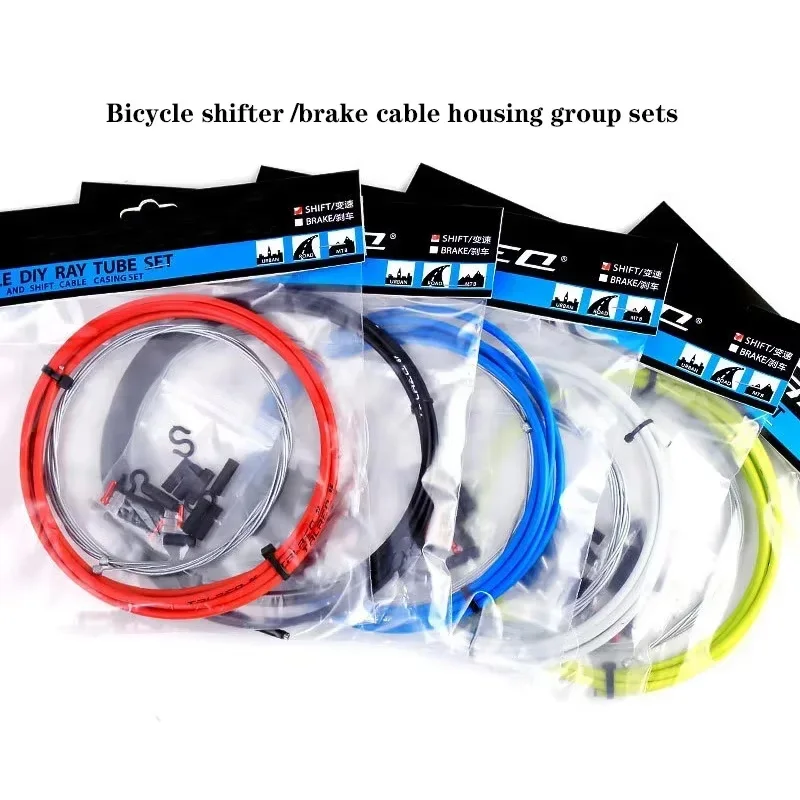 RGO Bicycle Brake Cable Housing Group Set For MTB Mountain Bike Derailleur Shifter Lever Cable With Bike Cable Cap