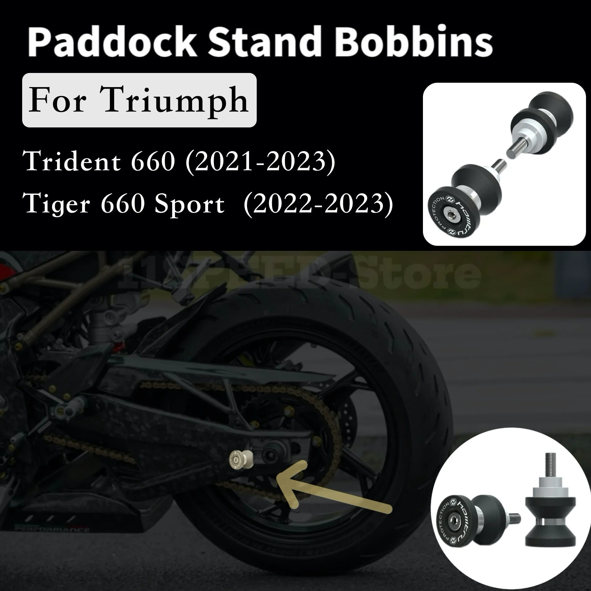 

Paddock Stand Bobbins For Triumph Trident 660 Tiger 660 Sport 2021 2022 2023 motorcycle accessories for protection