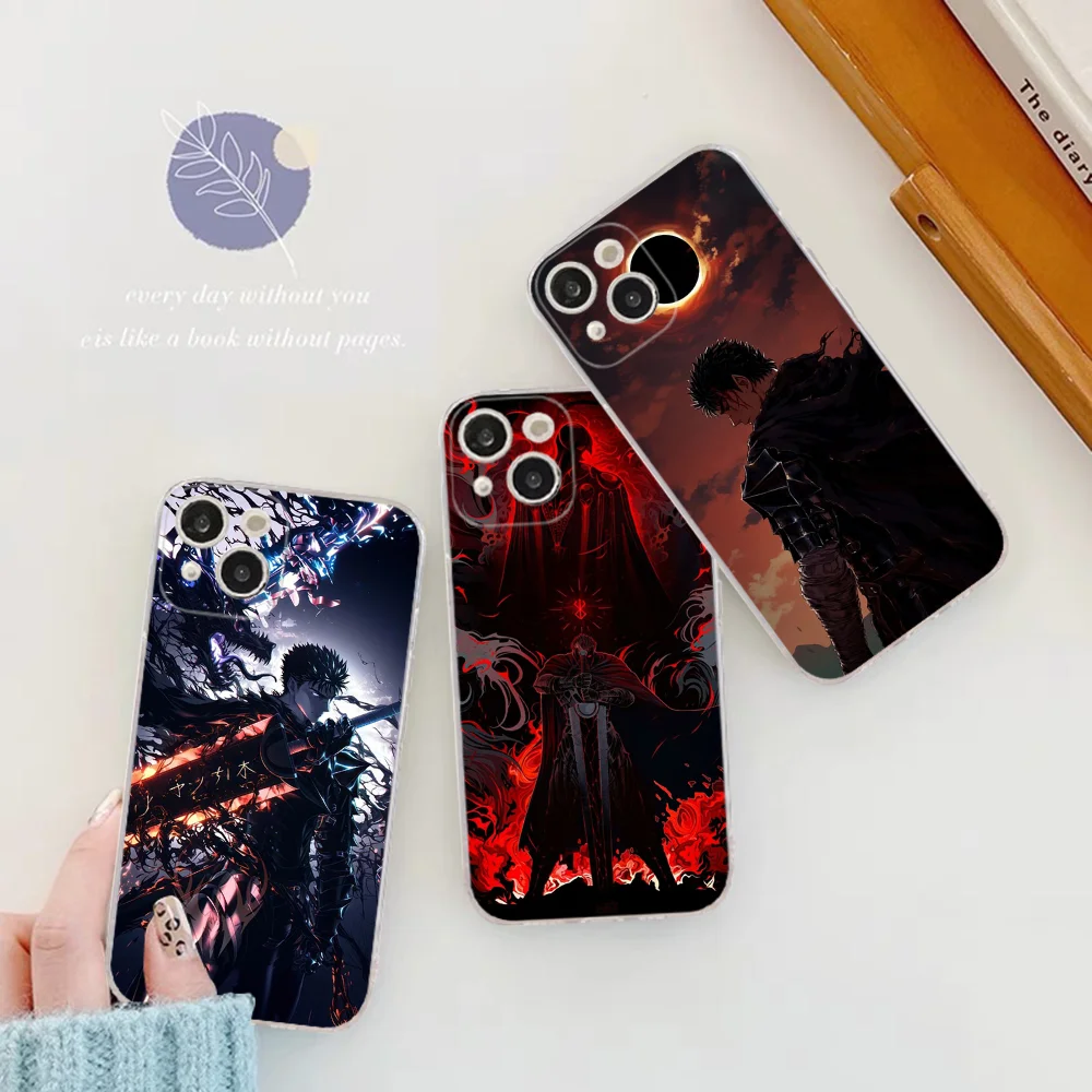 Anime B-Berserk G-Guts Phone Case For IPhone 16 15 8 7 6 6S Plus X SE XR XS 14 11 12 13 Mini Pro Max Mobile Case