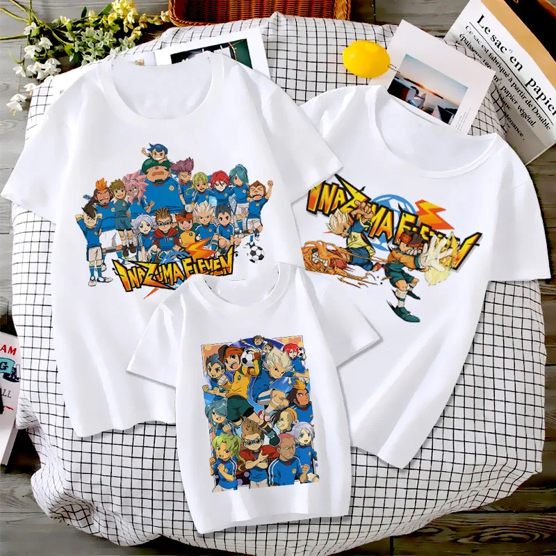 Kids Basic Tshirt Women Men Inazuma Eleven Go Tees 3-10Years Children Short Sleeved Clothes Boys Girls Round Neck Birthday Gifts