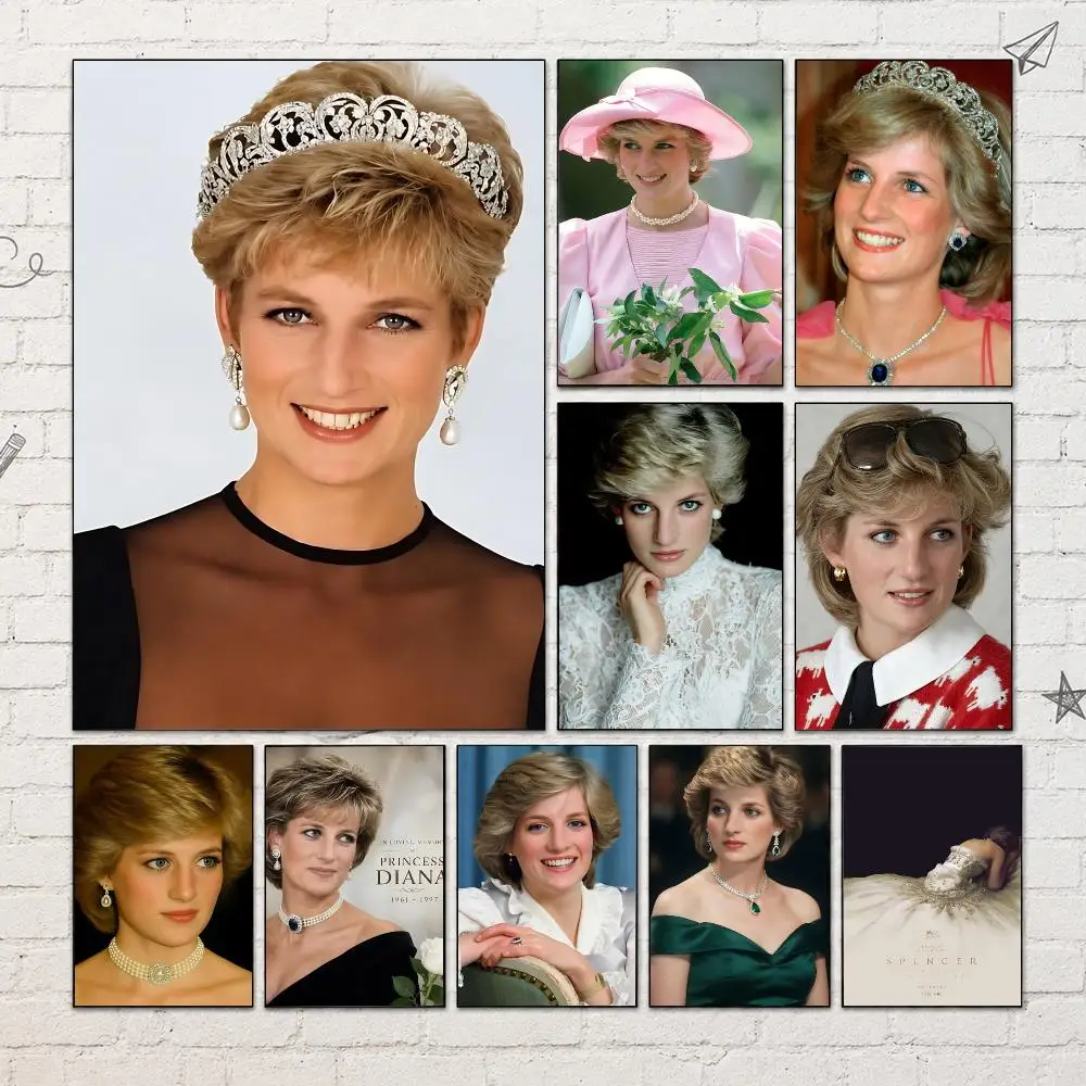 Royalty P-Princess Diana British Royal Icon Poster PP Self-Adhesive Wall Decor for Bedroom,Living Room,Dorm,Bar Aesthetic Gift