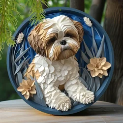 Pug Dog Theme Decoration Faux Origami Window Decorations Round Wreath Sign decorazione del dormitorio regali per la festa della mamma M40