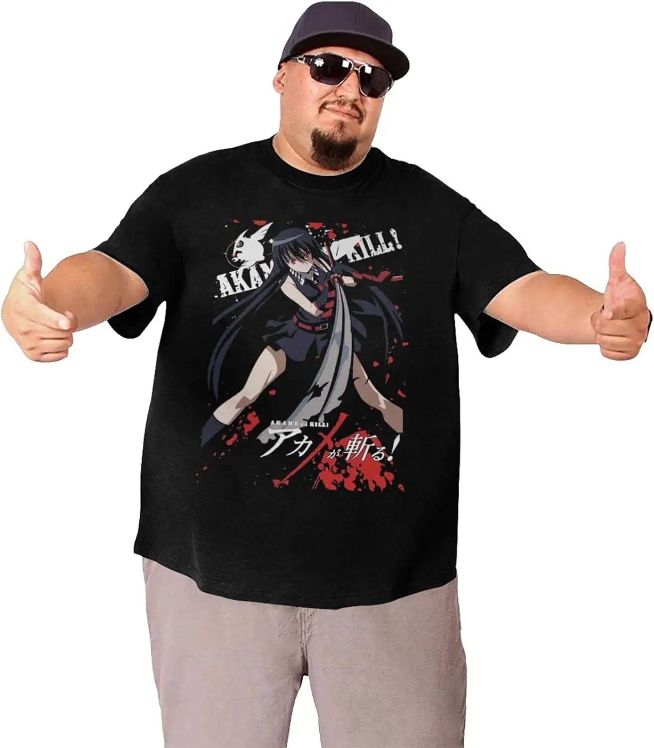 Anime Big Size Mens T Shirt Akame Ga Kill Akame O-Neck Short-Sleeve Tee Tops Custom Tees Shirts