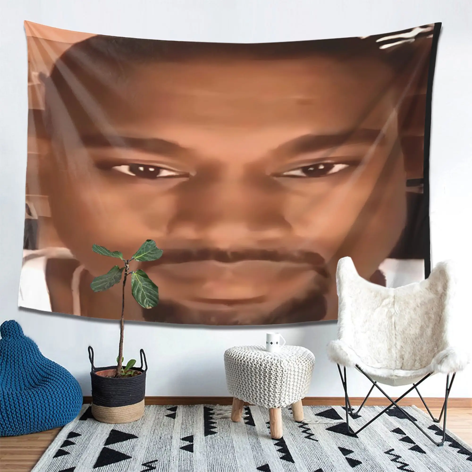1pc K-Kanye W-West Portrait Tapestry Hip Hop Rapper Fan Gift Living Room Bedroom Wall Decor