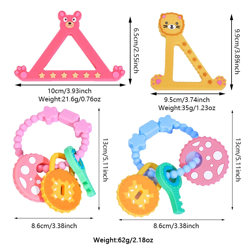 Cartoon Animal Silicone Teething Bracelet, Baby Anti-Thumb-Sucking Teether, Early Education Soothing Chew Toy for Babies view 5