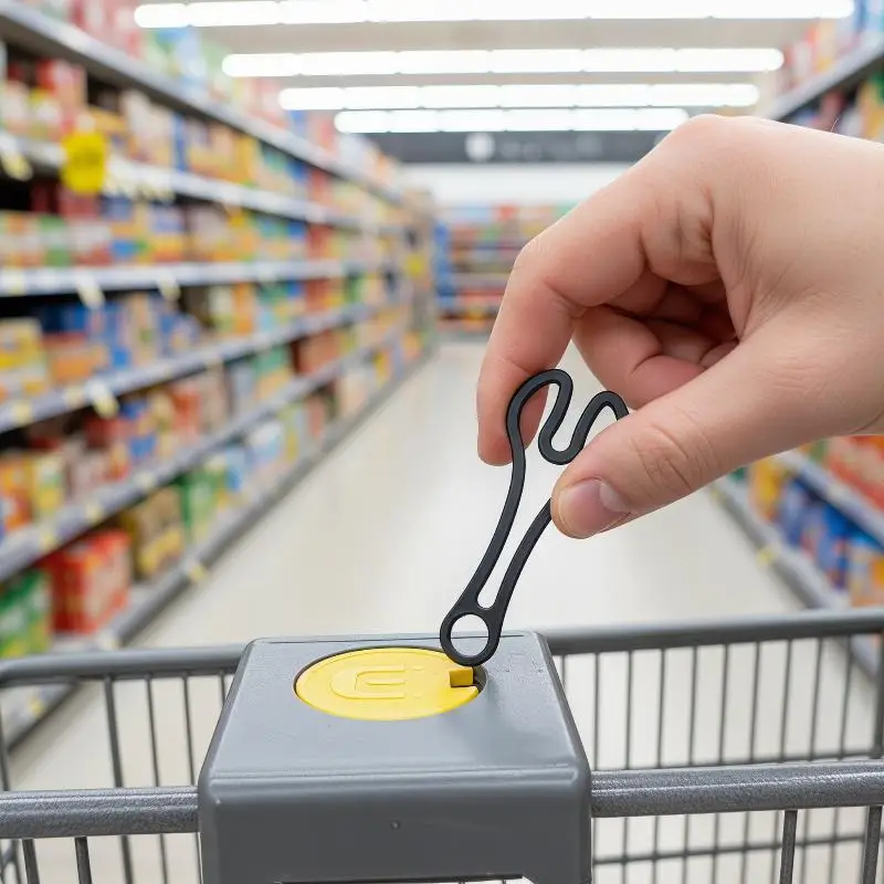 Practical Shopping Cart Token Keychain 2Pcs Compact Supermarket Trolley Release Key Ring for Grocery Store Trips