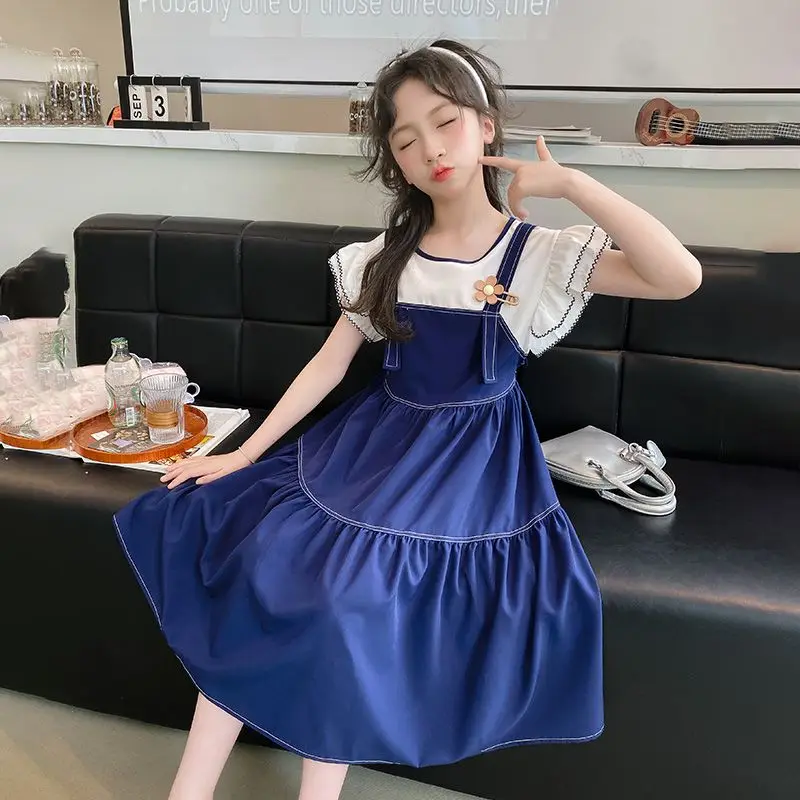 

Girl Dress Summer Clothes Hanfu New Fashion Children's Vintage Net Yarn Dress Kids Girls Dresses for School Wedding of 12 Years