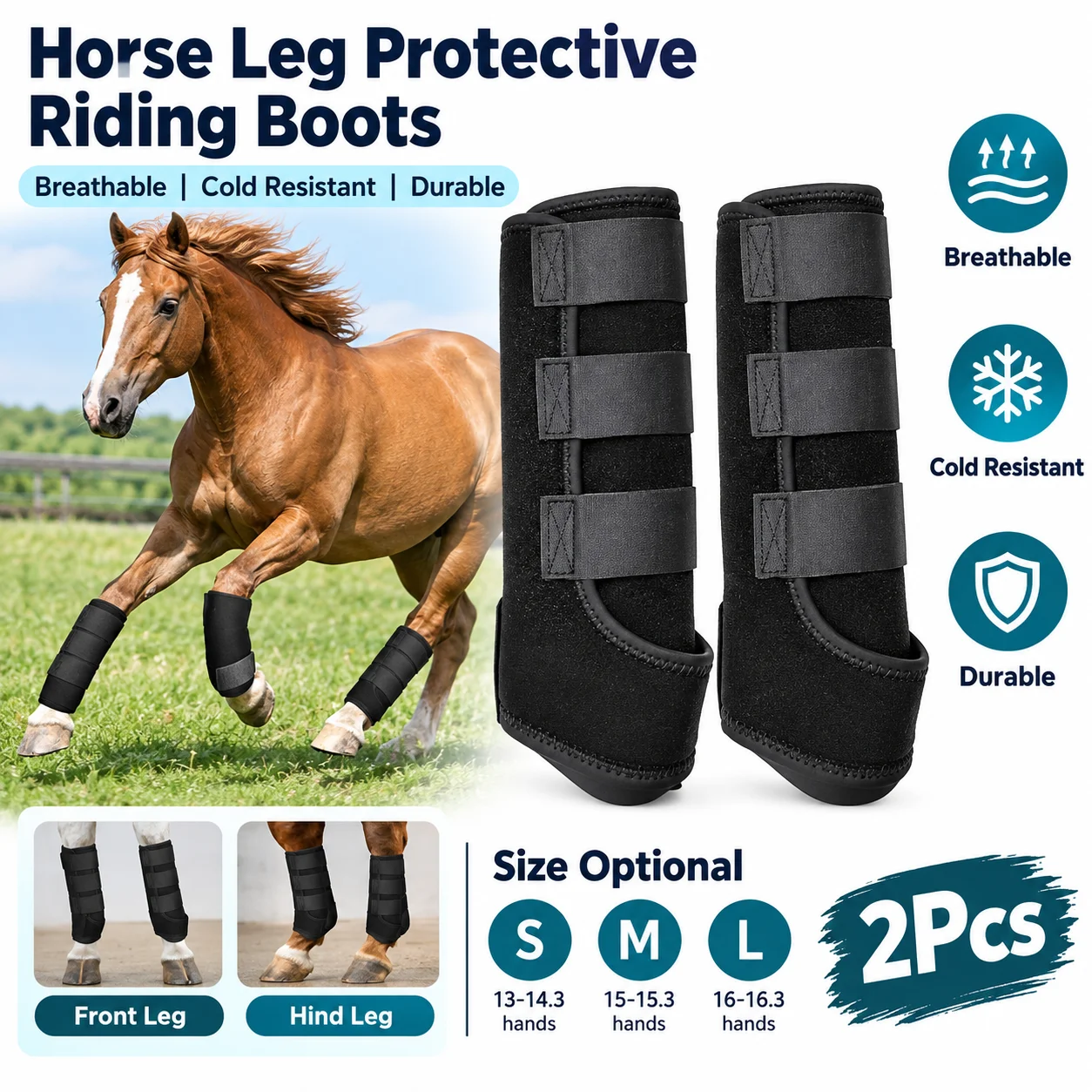 2Pcs Horse Leg Guards, Contoured Coverage Sport Boots, Colorful Equine Protective Boots for Horse Flatwork Training