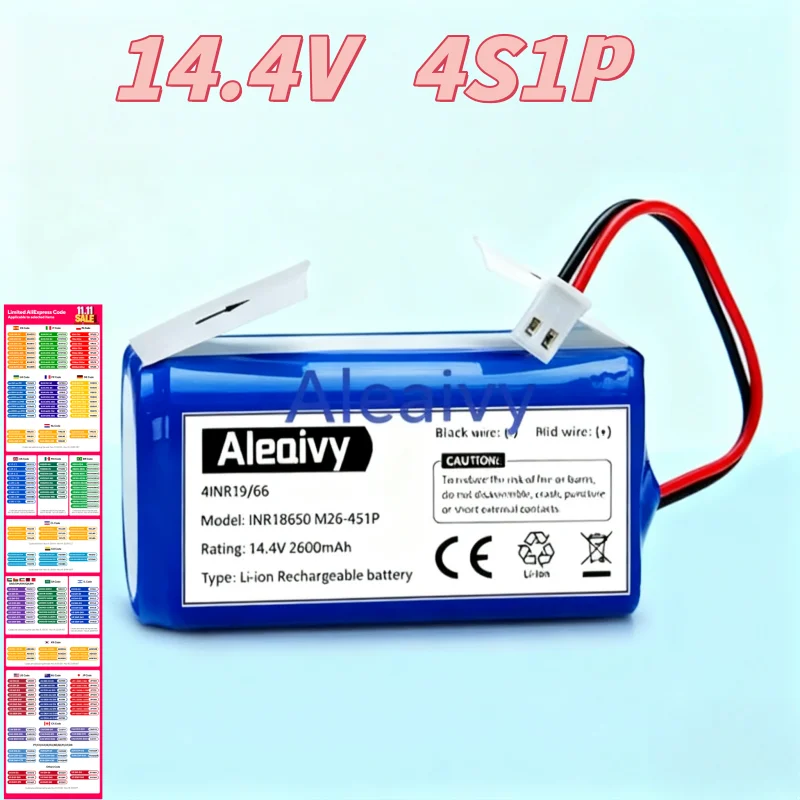 New Version Shark Ion Robot Vacuum Battery 14.8V 3500mAh Full Compatible with R75 R85 RV850 S87 Models RVBAT850 Replacement