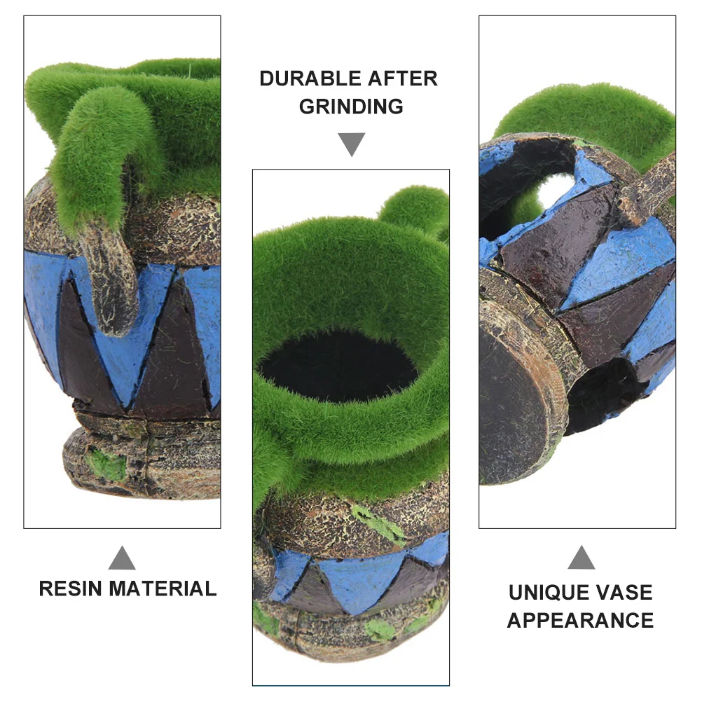 

Aquarium Decoration Hollow Hideout Flower Pot Cave with Flat Base Stable Fish Tank Ornament Aquarium Hideaway Ornament Natural