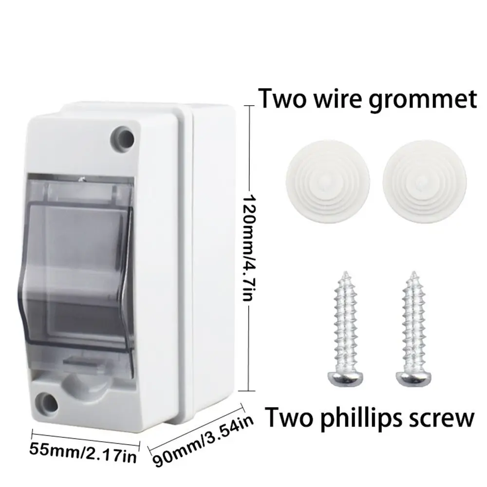 1Pcs HT-2 Waterproof Distribution Box 2 Way PC ABS Plastic Solar Junction Box Wire Grommet IP65 Waterproof Air Switch Box