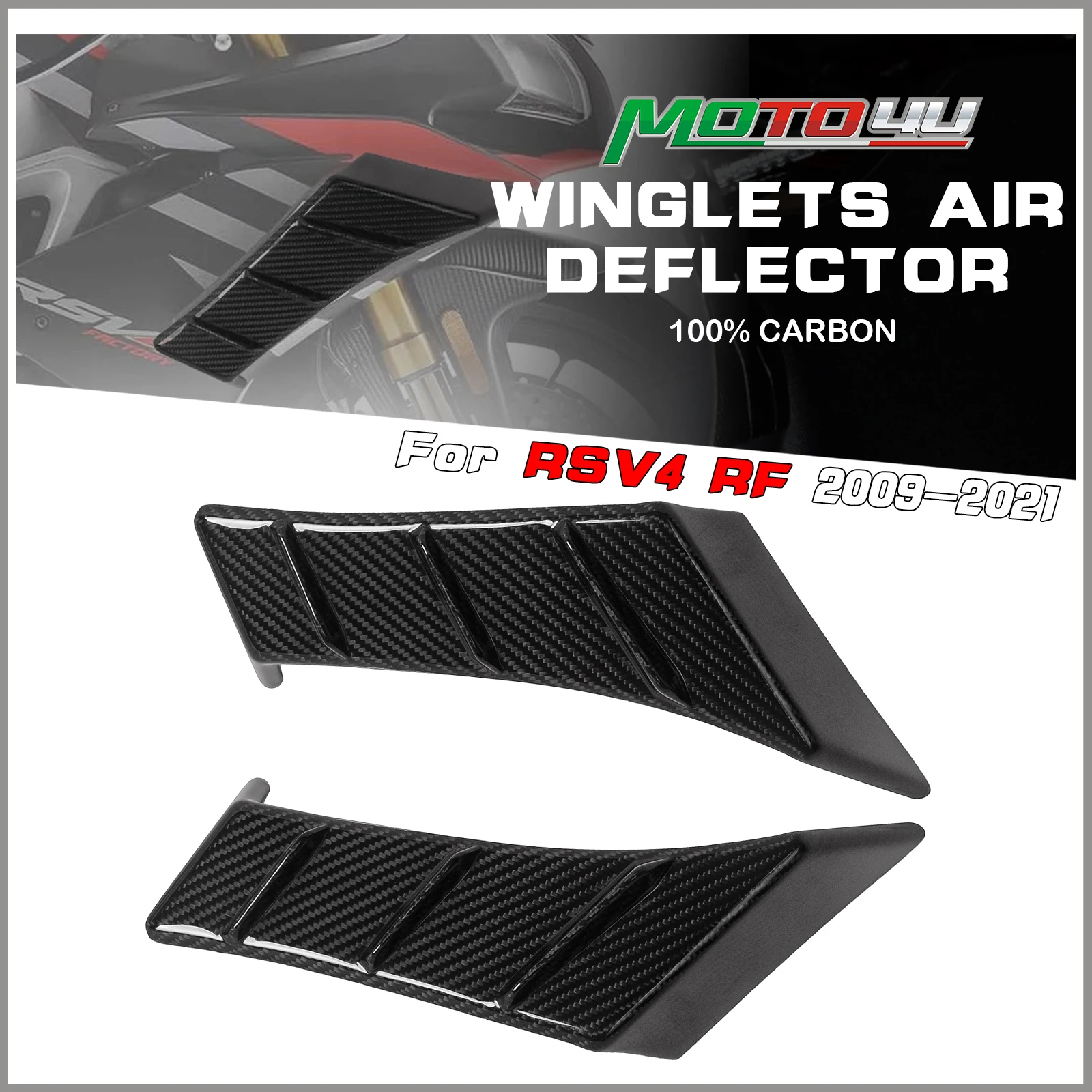 For Apulia RSV4 RF 2010 2011 2012 2013 2014 2015 2016 2017 2018 2019 2020 2021 Carbon Fibre Motorcycle Winglets Air Deflector