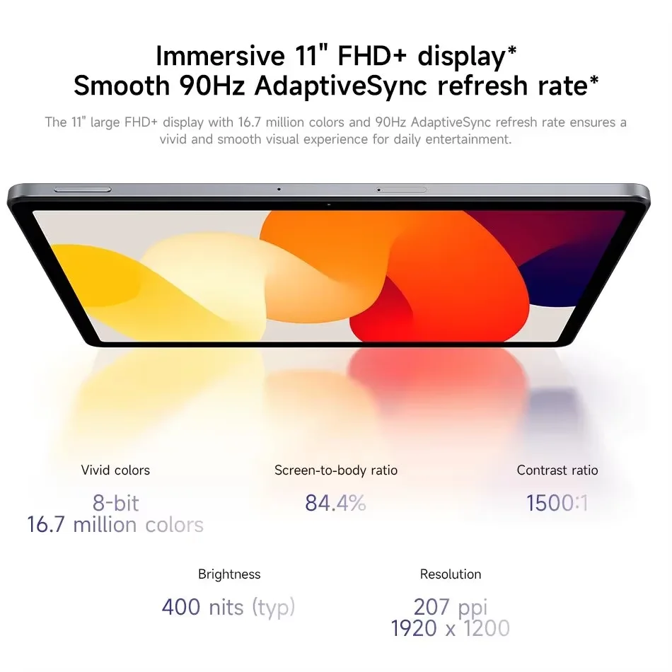 Xiaomi Redmi Pad SE Versione globale Display 11" FHD+ 90Hz 128GB 256GB 8000mAh Batteria Snapdragon 680 Mi Tablet 8MP CAM