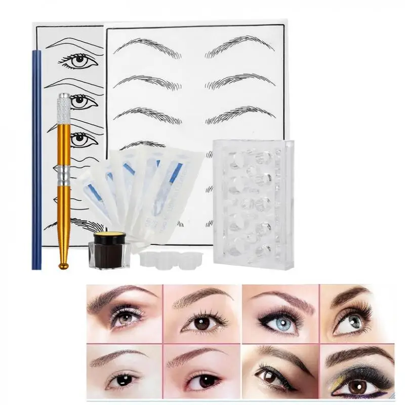 Kit de pele para prática de lápis de sobrancelha com maquiagem permanente Microblading