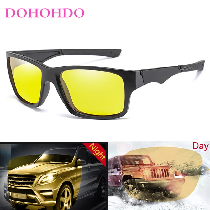 Retro Brand Driver Night Vision Goggles Men Women Polarized Sunglasses Anti-Glare Car Driving Glasses Yellow Lens Eyewear UV400