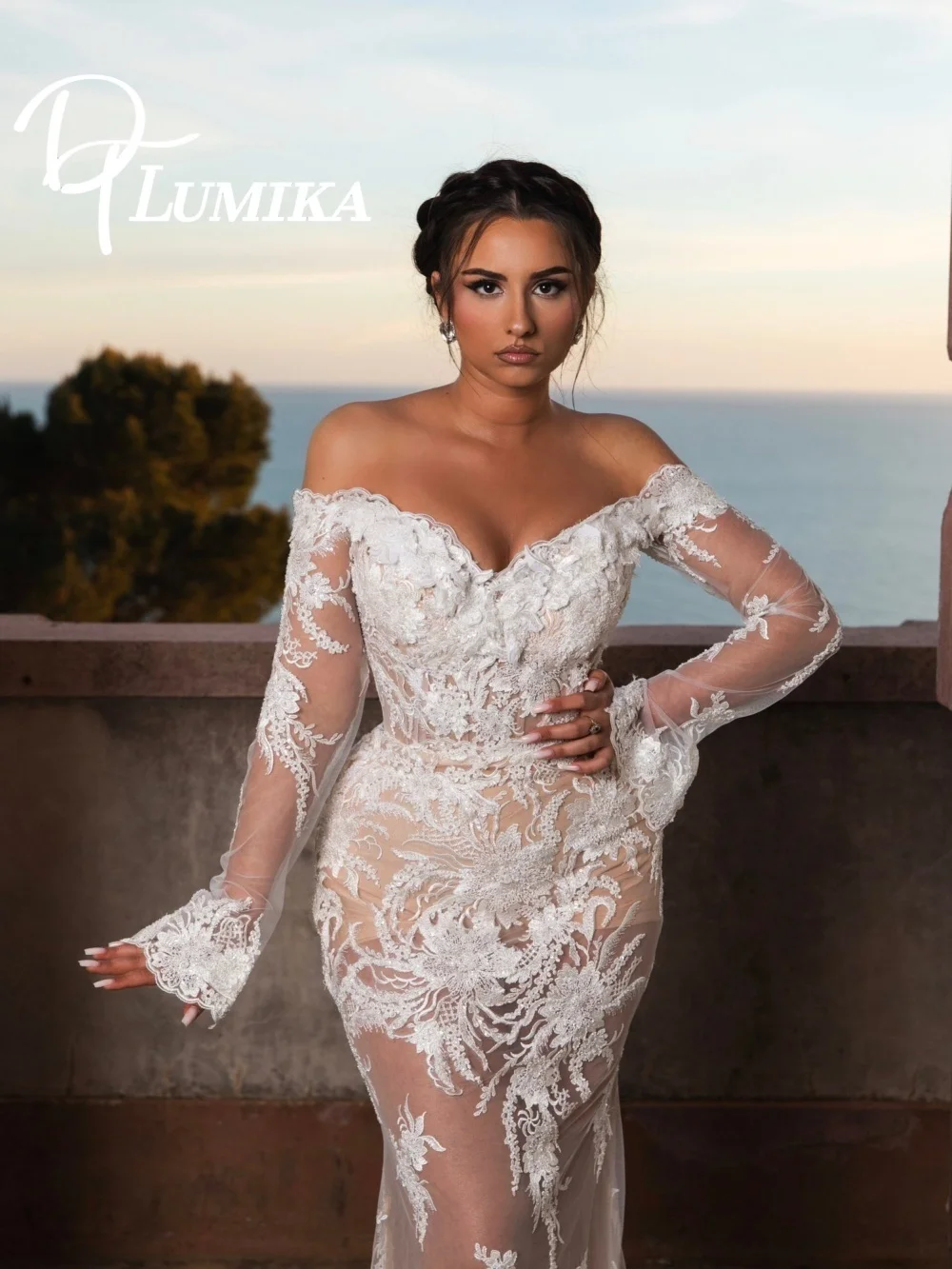 Elegant Off-Shoulder Wedding Dress 2026 Romantic Fitted-Bodice Bridal Gown Alluring Floor-Length Bridal Dress Robe De Mariée