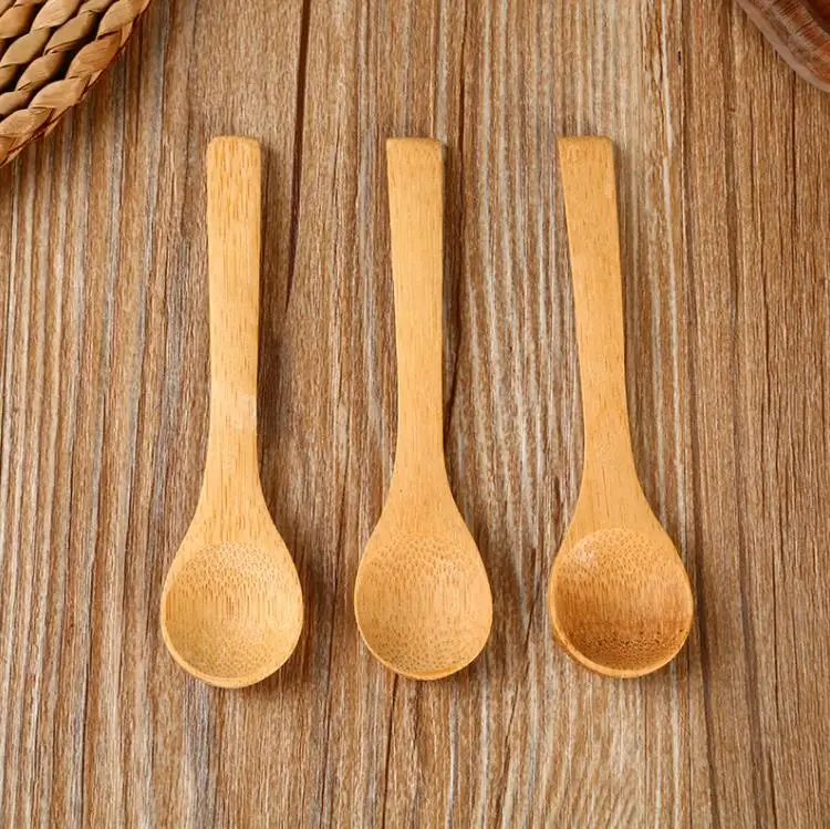 1000pcs Small Mini Wooden Round Bamboo Spoon Soup Tea Coffee Salt Spoon Jam Scoop DIY Kitchen Cooking Utensil Tool SN4074