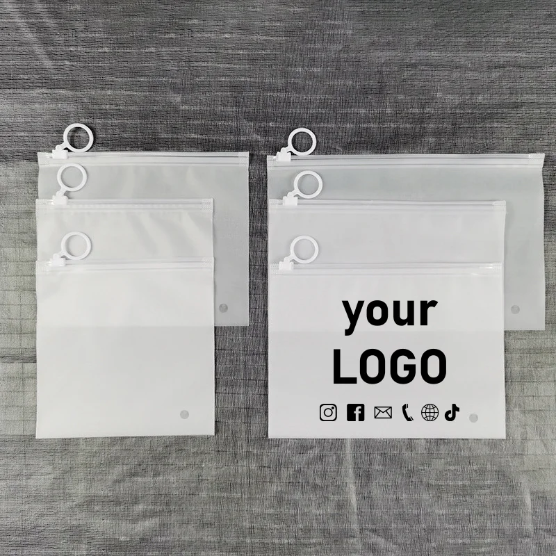 Minimum order of 50 pieces frosted pull-tab bag stationery storage bag portable waterproof packaging bag with printed logo