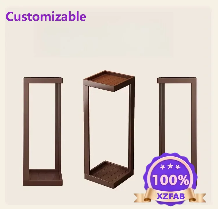 Factory Direct 2026 Flower shelf Living room Floor-to-ceiling shelf Nanzhu Chinese flower pot Plant placement Indoor display sta