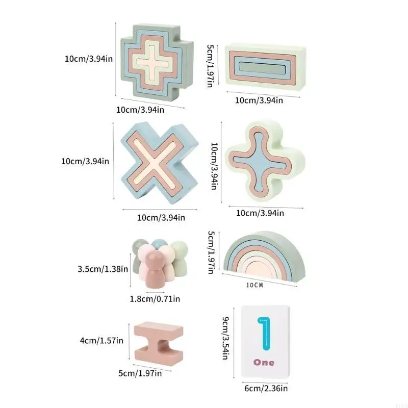 F62d Leuke houten stacker puzzel educatieve balancing -activiteiten speelgoed voor 3 + jaar