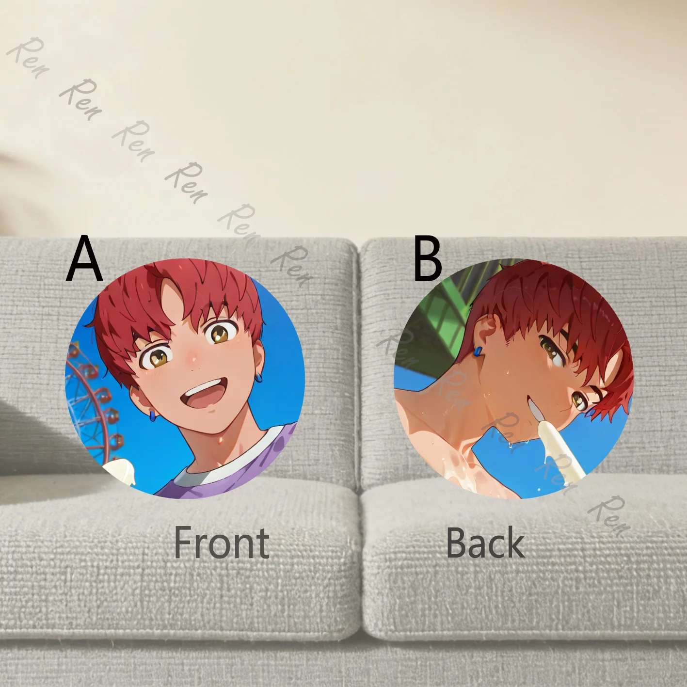 Dakimakura Anime Jin Enjoji Pillow Cover Sofa Cushion Double-side Print Throw Pillow Case 40X60cm
